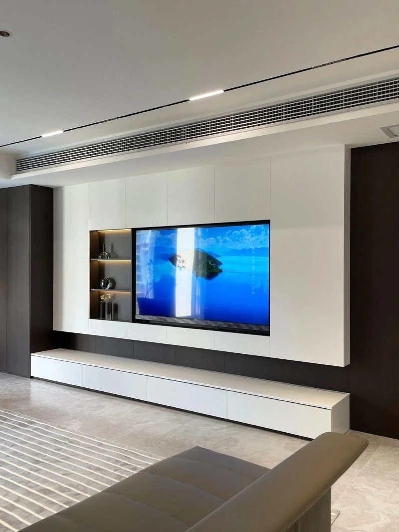 Seamless flat panel TV wall cladding001 Seamless flat panel TV wall cladding001