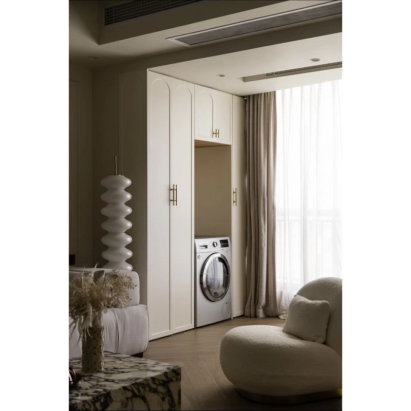 French style creamy white laundry cabinet001 French style creamy white laundry cabinet001