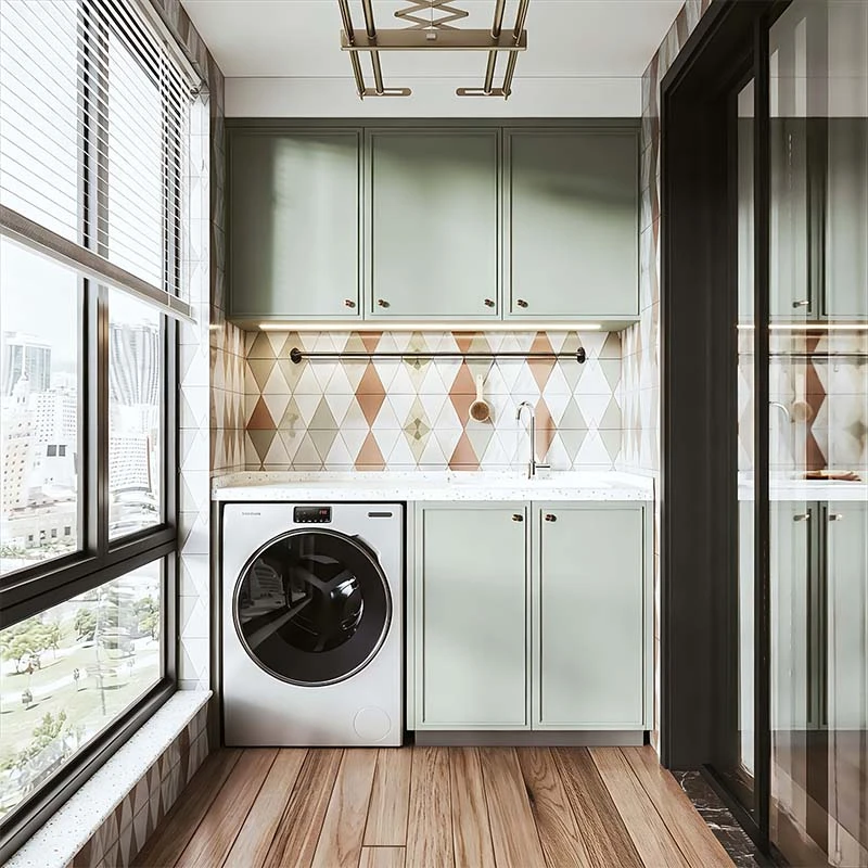 Retro Green Laundry Cabinet
